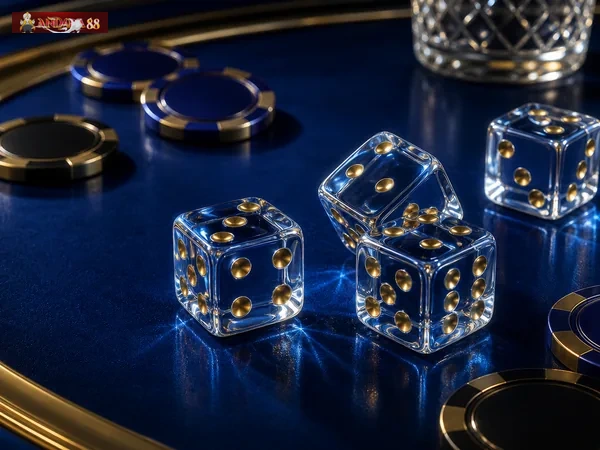 Tombol lempar dadu dalam permainan Lucky Dice